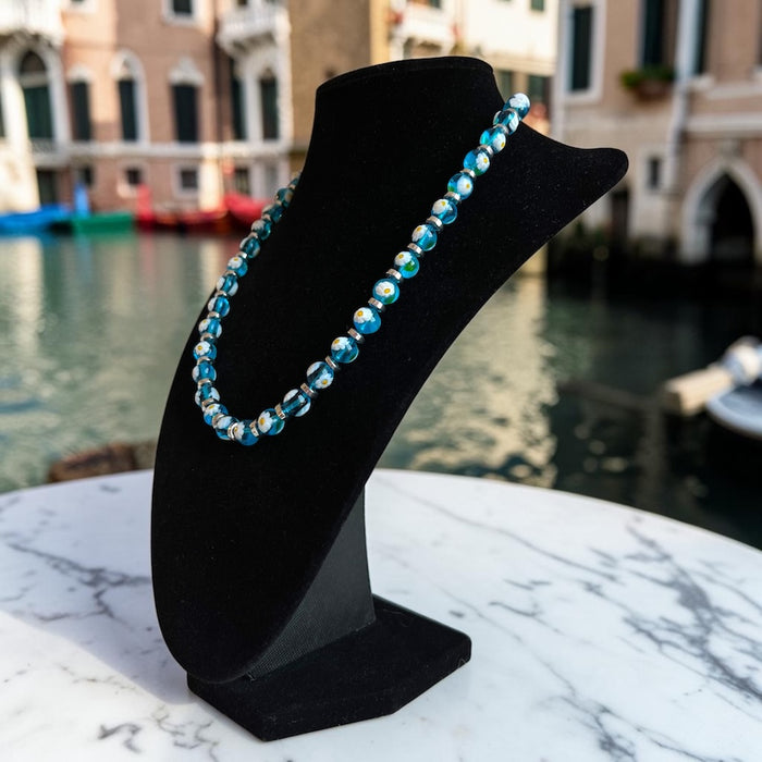 Halskette aus Muranoglas 'San Remo' Aqua Trasparente