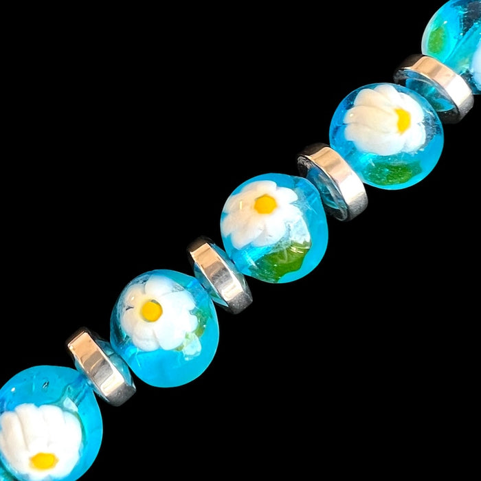 Halskette aus Muranoglas 'San Remo' Aqua Trasparente