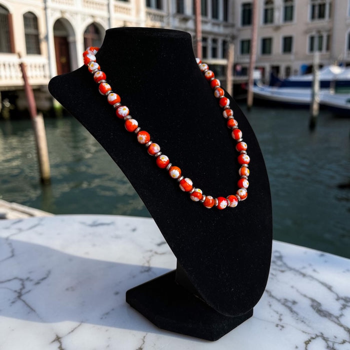 Murano glas halsketting 'San Remo' Arancia Scuro