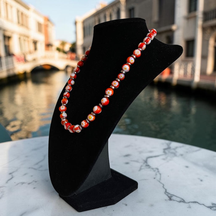 Murano glas halsketting 'San Remo' Arancia Scuro