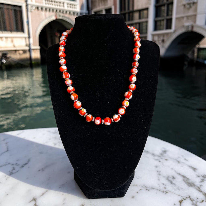 Murano glas halsketting 'San Remo' Arancia Scuro