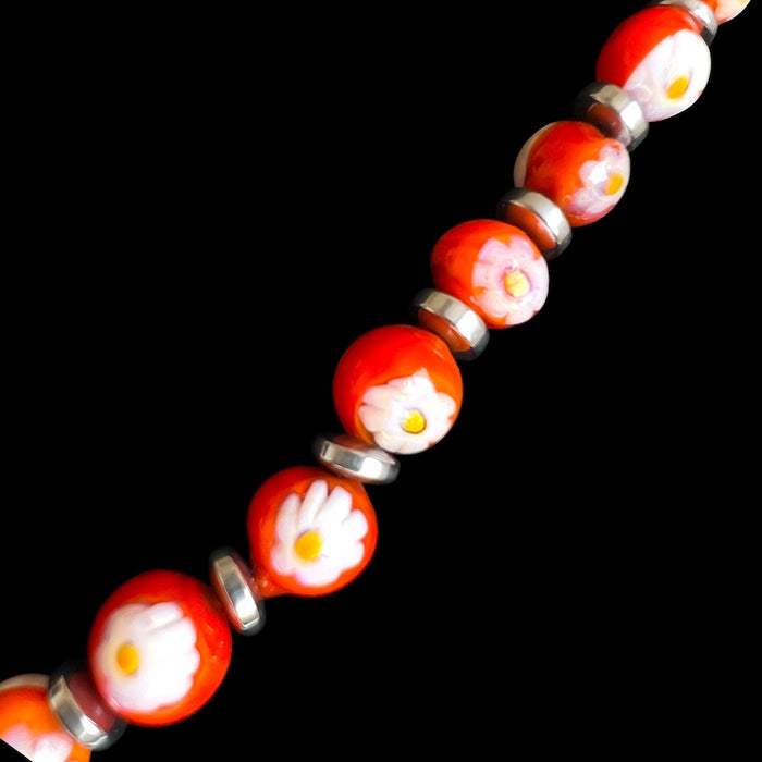 Murano glas halsketting 'San Remo' Arancia Scuro