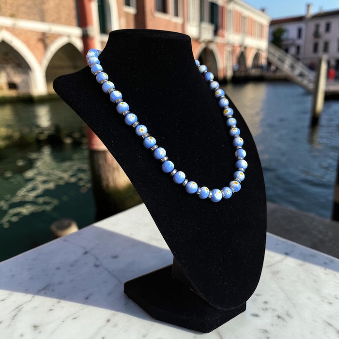 Murano glas halsketting 'San Remo' Azzurro