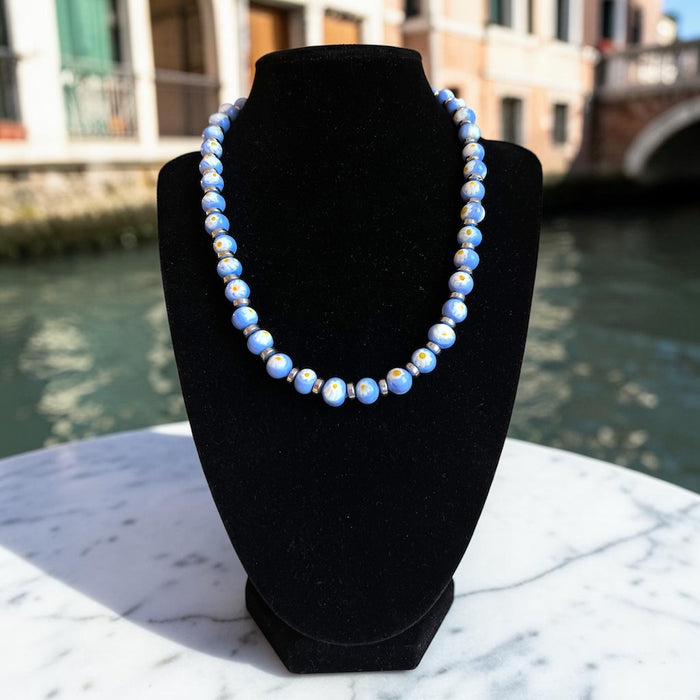Murano glas halsketting 'San Remo' Azzurro