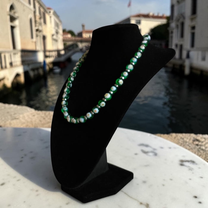 Murano glas halsketting 'San Remo' Verde Trasparente