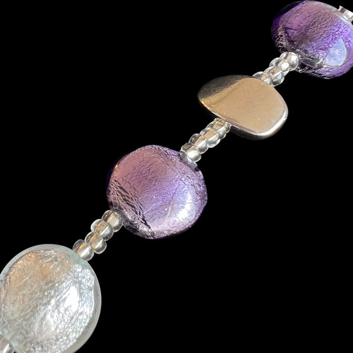 Murano-Halskette 'Sienna' Argento Viola Bianco