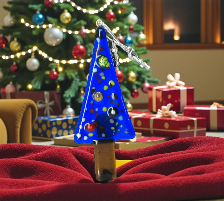 Kerstmis - Muranoglas Albero di Natale blu