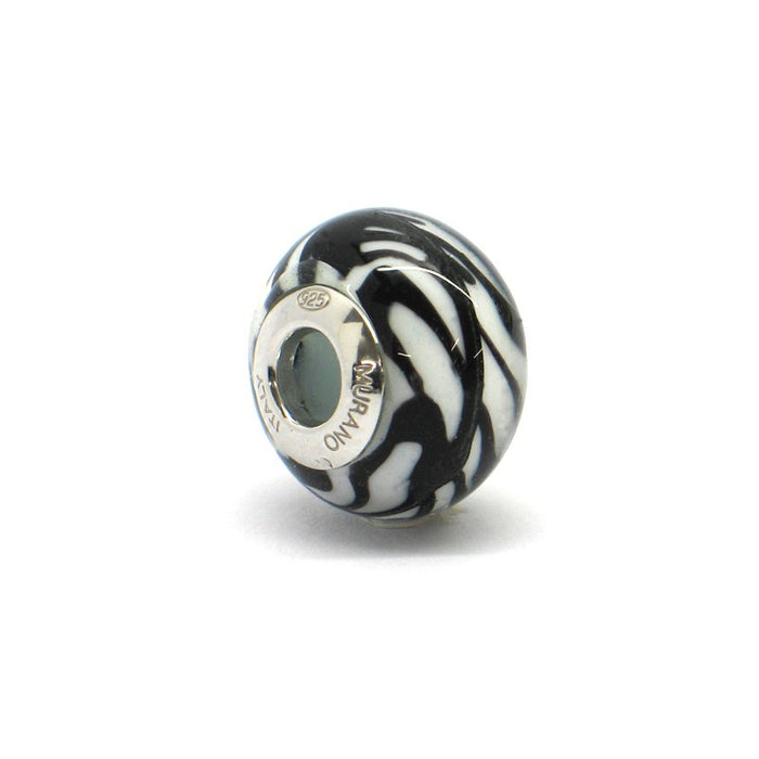 Murano glass bead - Acqua con macchie verdi