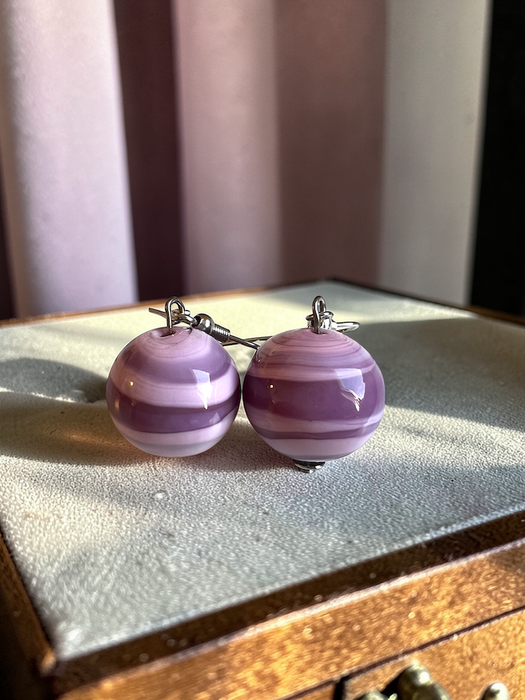 NIEUW! Murano glas oorbellen 'Salina' Rosa