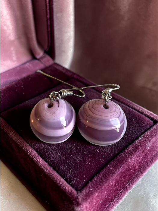 NIEUW! Murano glas oorbellen 'Salina' Rosa