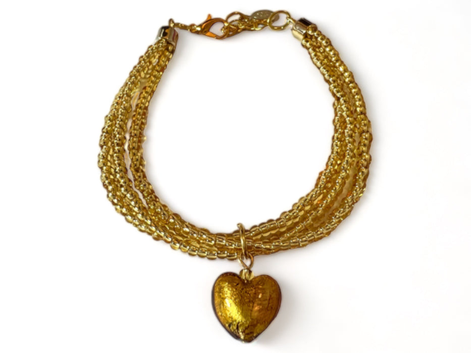Murano glas armband Bergamo oro - handgemaakt goud Venetiaans glas
