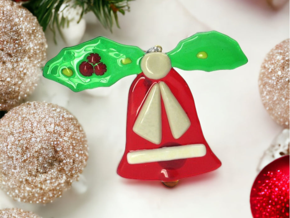 Christmas - Handmade Murano Glass Christmas Bell Ornament – Red