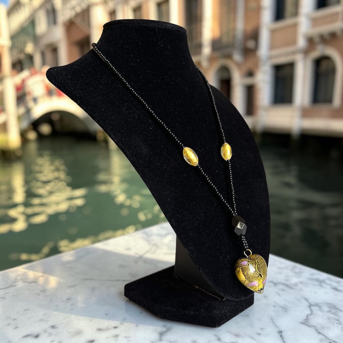 NEW! - Jewelry set 'Napoli' – handmade Murano glass with 24k gold