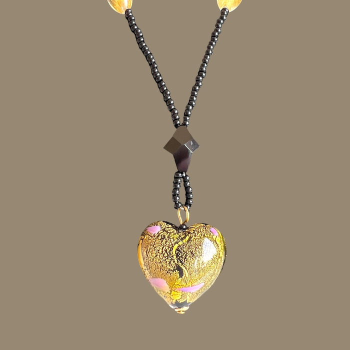 NEW! - Jewelry set 'Napoli' – handmade Murano glass with 24k gold