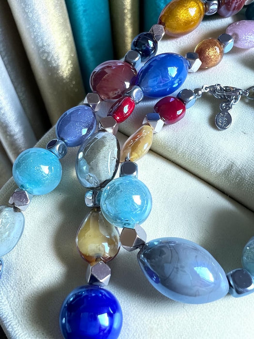 NEW! - Jewelry set 'Napoli' – handmade Murano glass with 24k gold