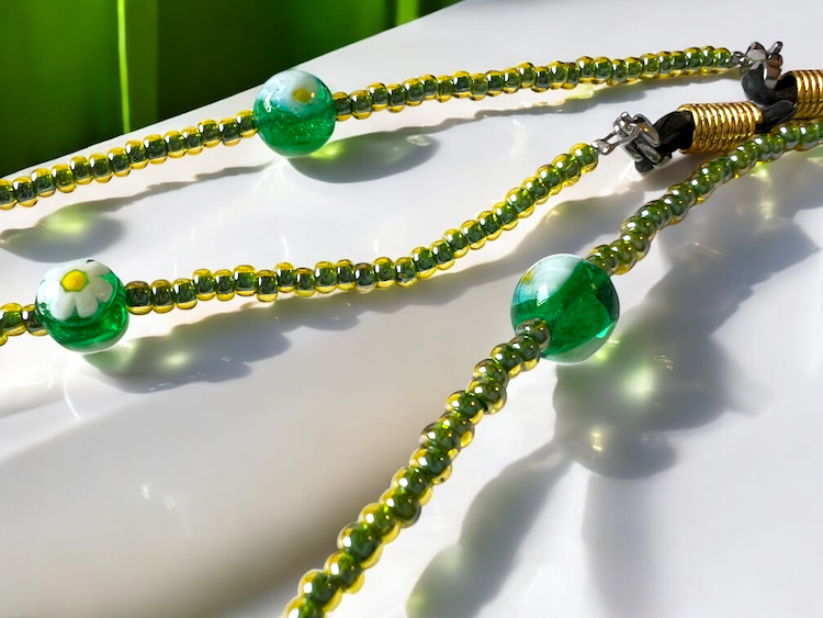 Murano eyeglass cord 'Cordina occhiali' Green