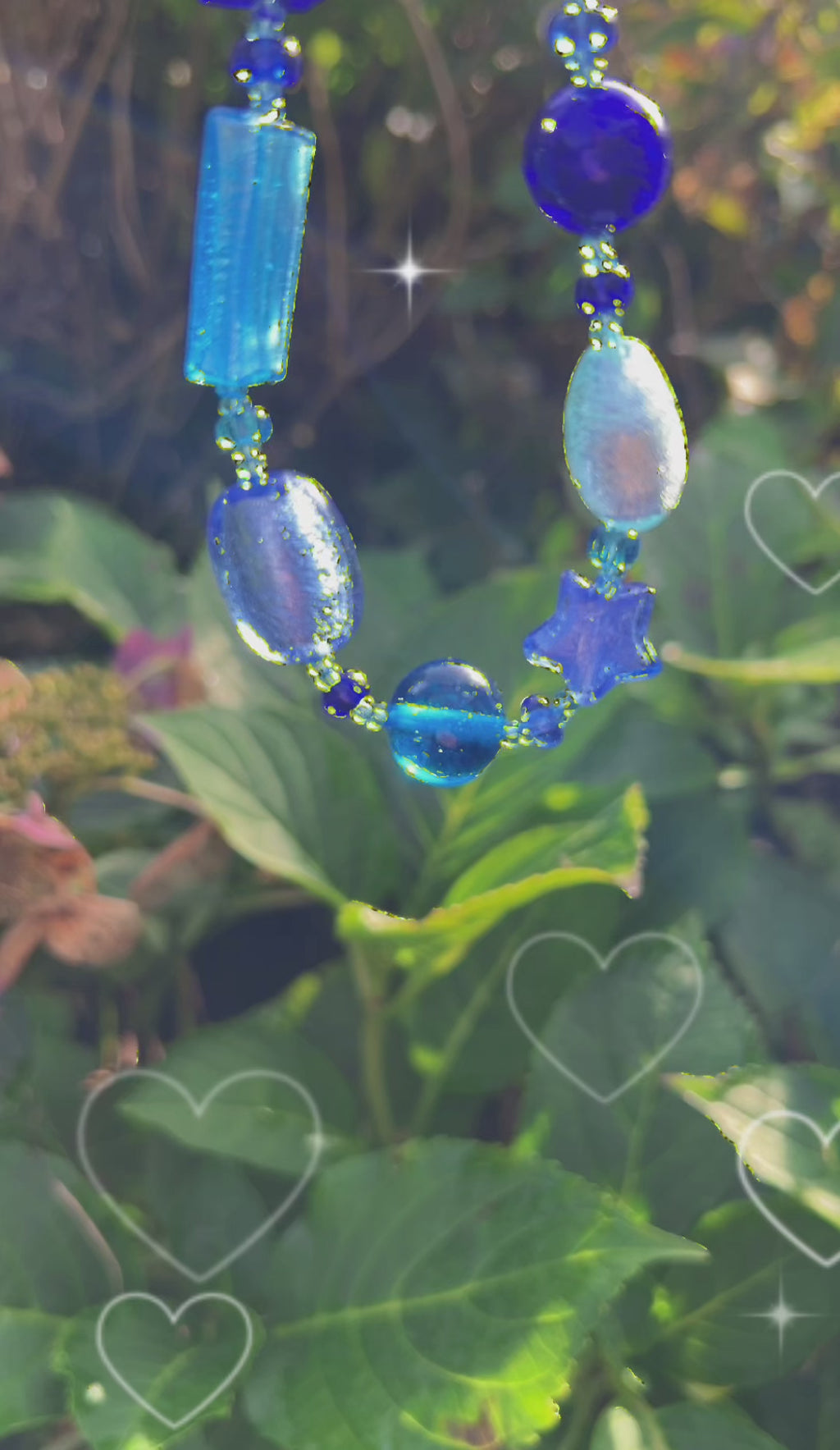 Murano glas halsketting Cinque Terre aqua blauw handgemaakt Venetiaans glas