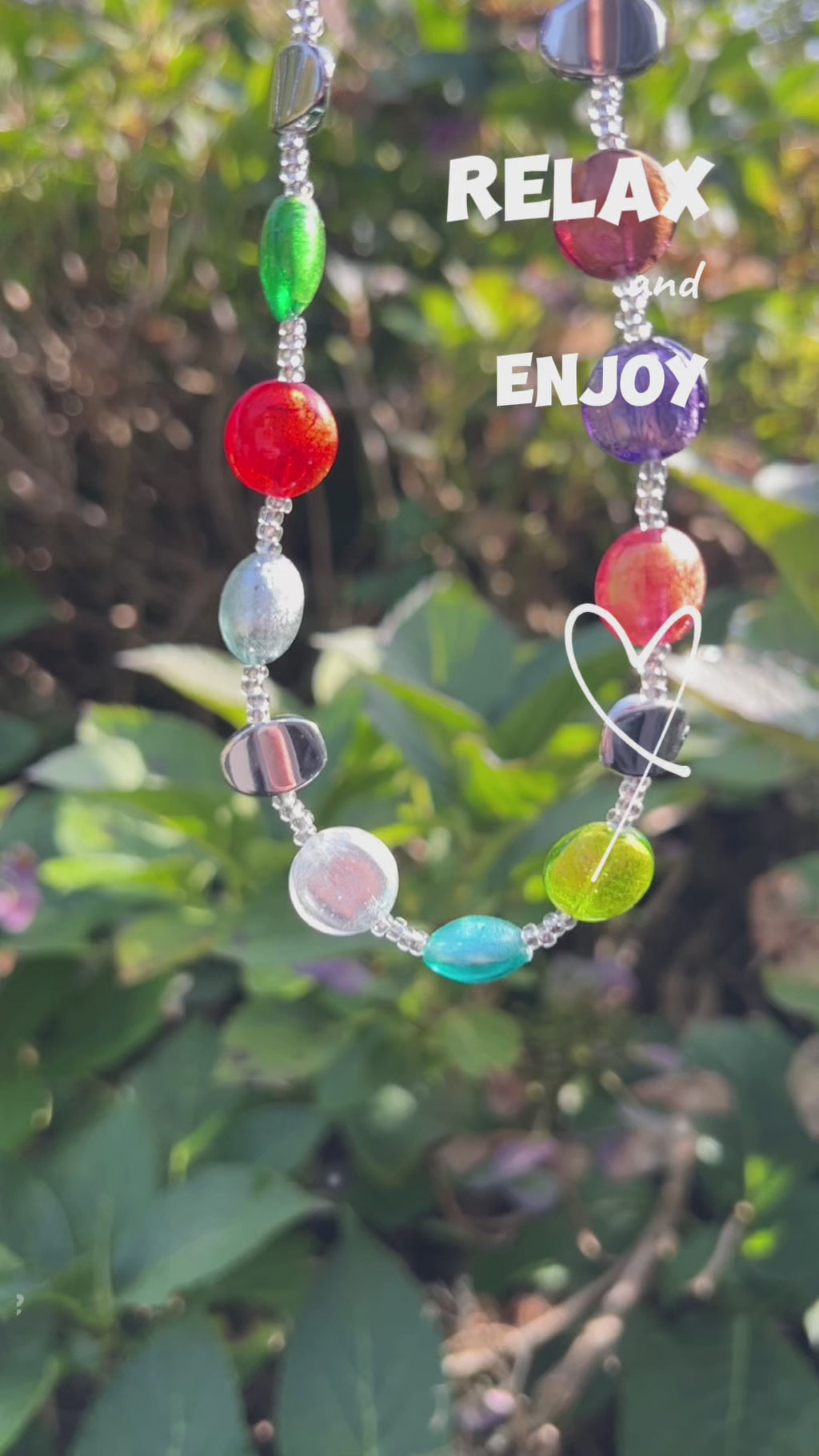 Murano glas halsketting Sienna multicolore - handgemaakt kleurrijk Venetiaans glas