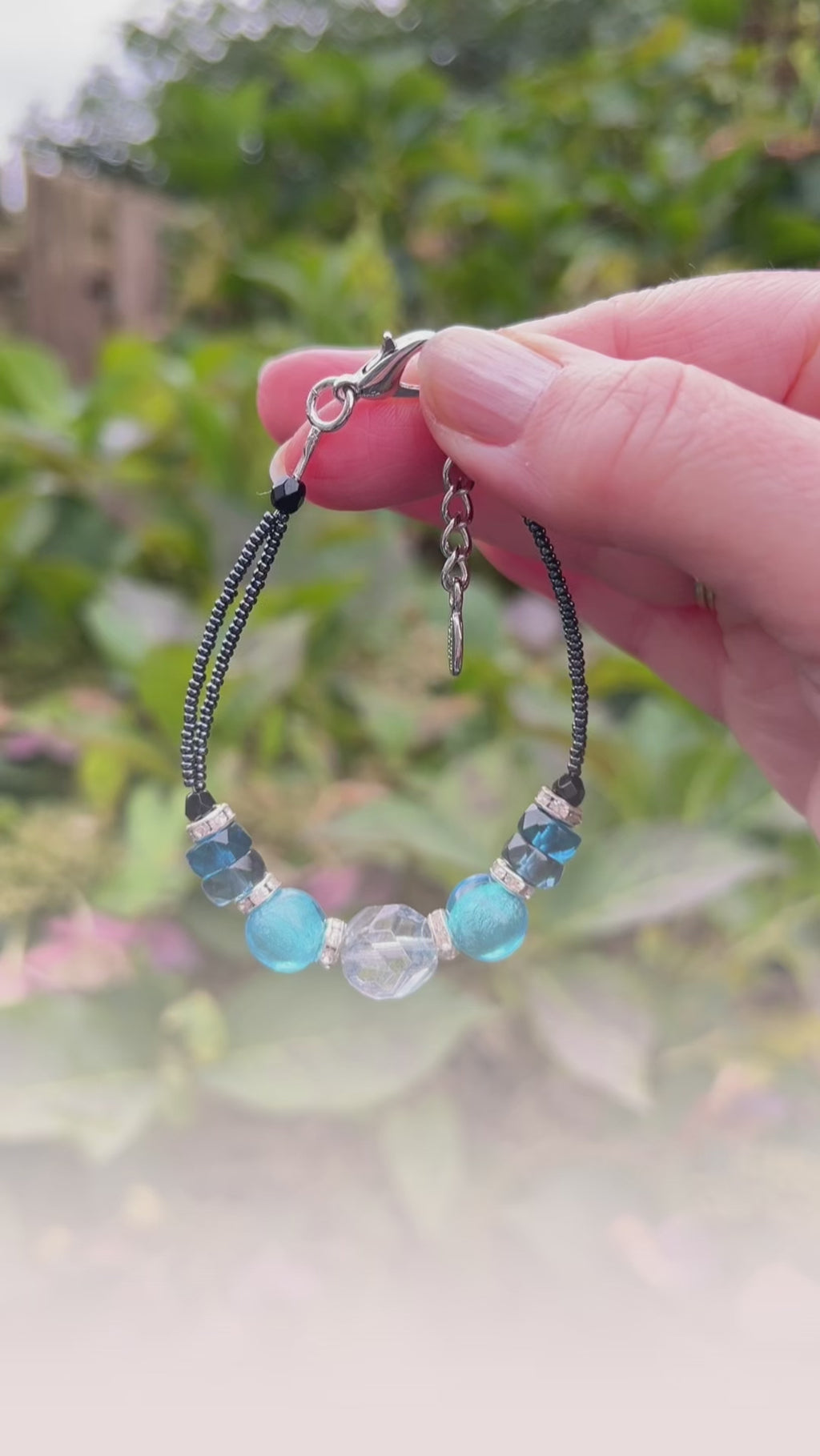 Murano glas armband Padua aqua - handgemaakt aqua blauw Venetiaans glas