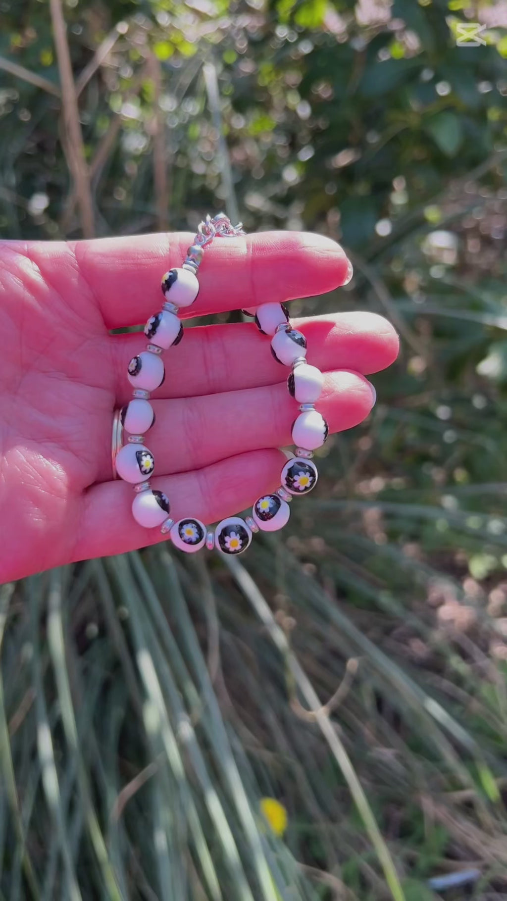 Murano glas armband San Remo bianco - handgemaakt wit Venetiaans glas van Corte Murrina