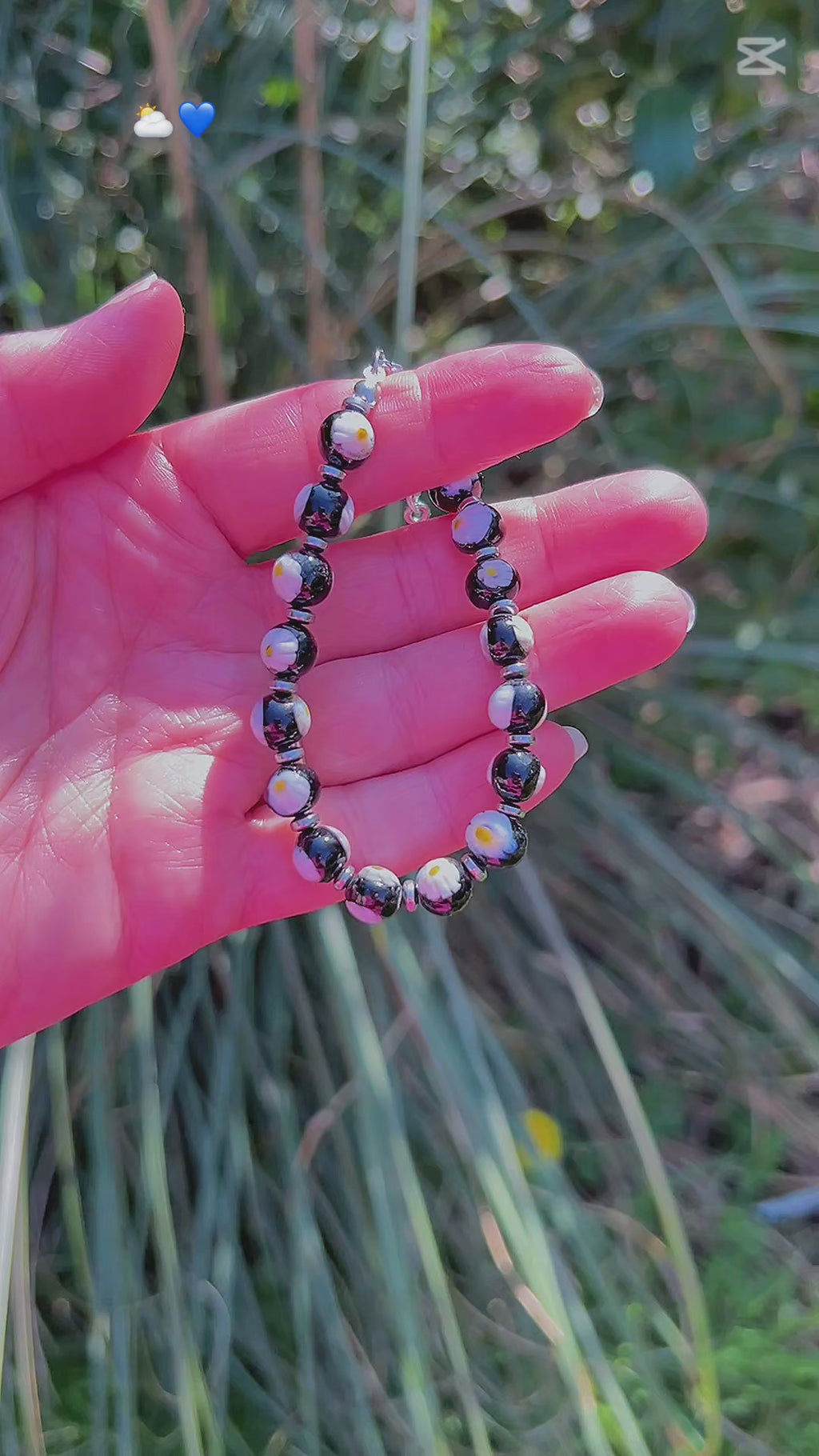 Murano glas armband San Remo nero - handgemaakt zwart Venetiaans glas van Corte Murrina