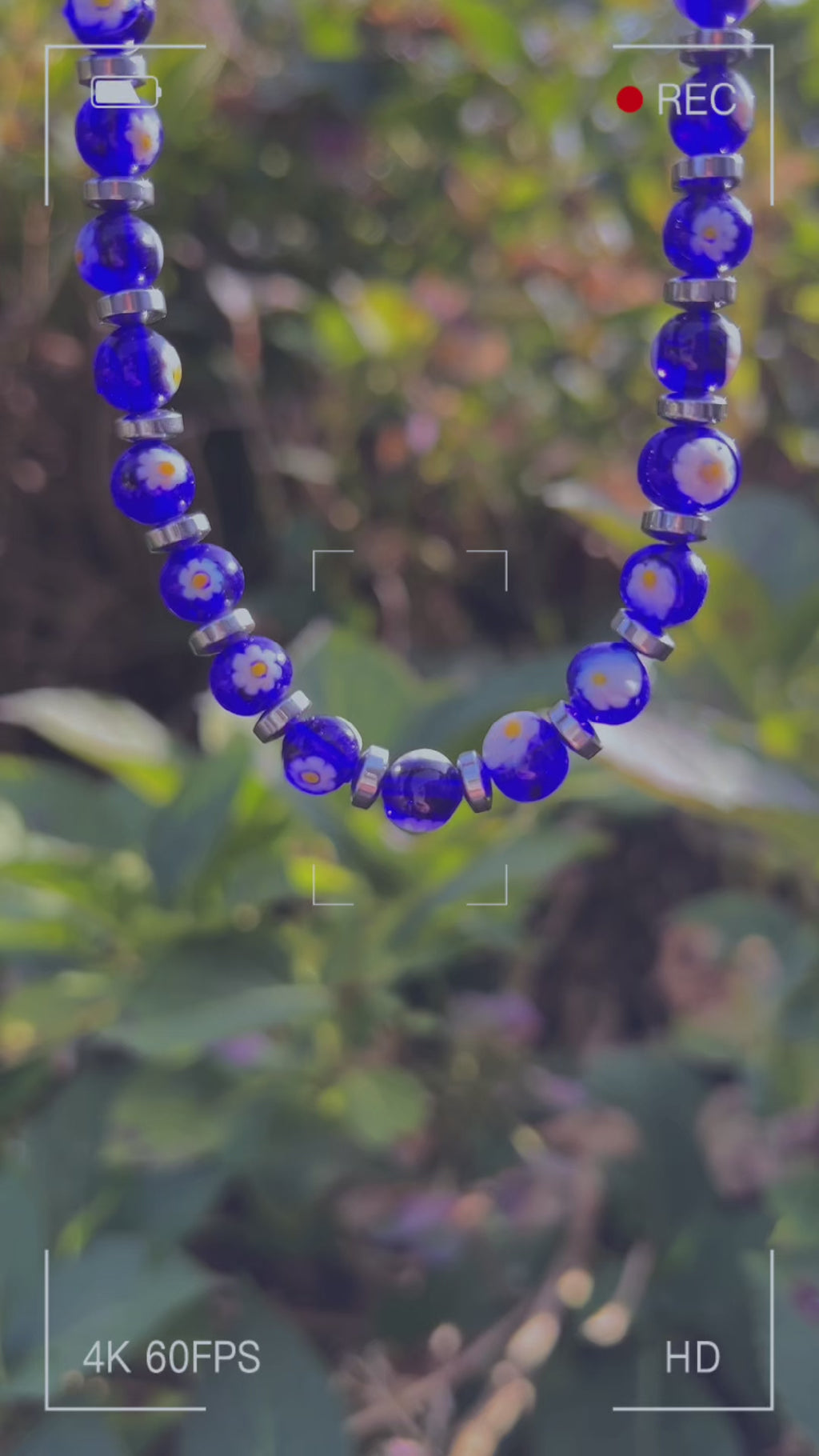 Murano glas halsketting San Remo aqua blauw handgemaakt Venetiaans glas