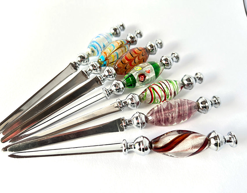 Brieföffner aus Muranoglas, braun-rötlich