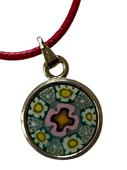 Murano glas halsketting Lecce rosso - handgemaakt rood Venetiaans glas